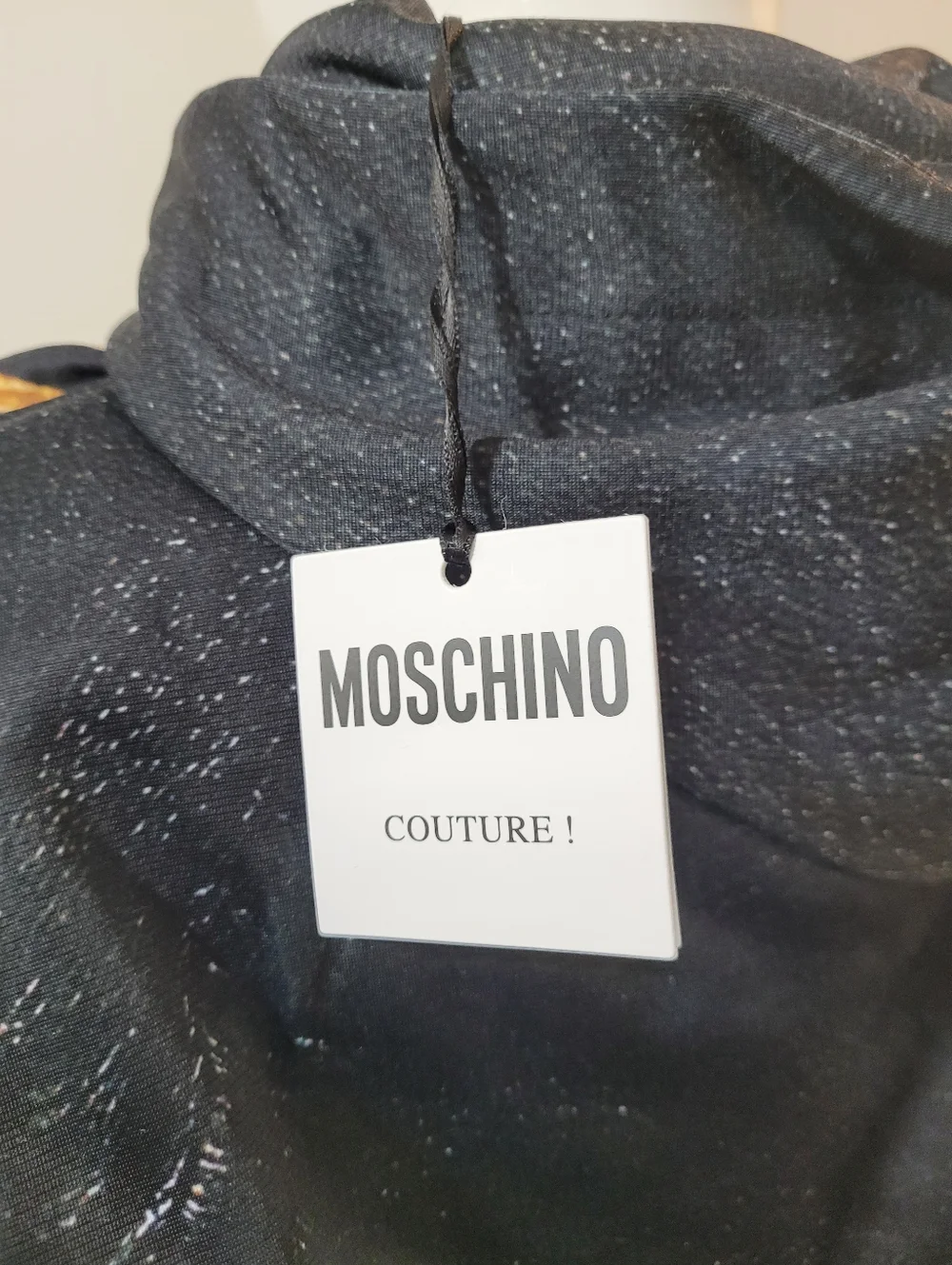 Moschino Men's Black/Gold Logo Hoodie Belt Buckle Size 48 EU Authentic $798 - Picture 5 of 6